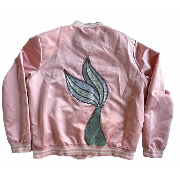 Disney Store Ariel Pink W/Sequin Satin Varsity Jacket The Little Mermaid… - Picture 10 of 16